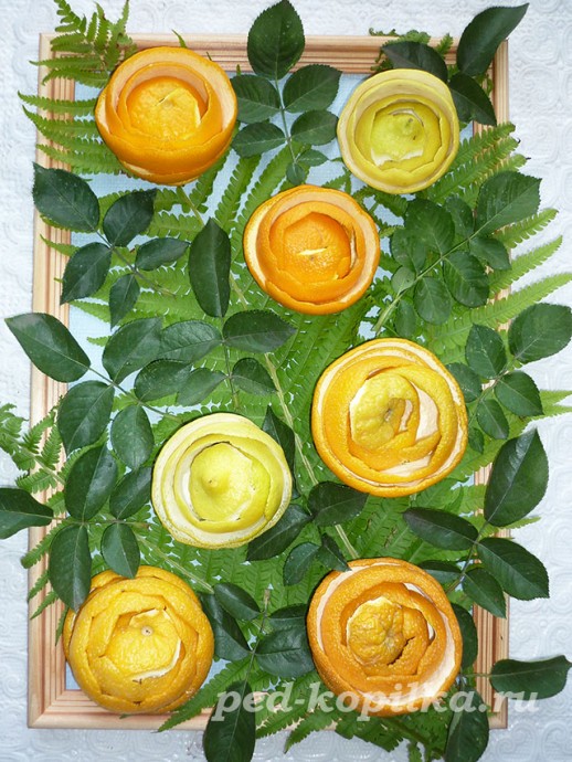 Розы из цитрусовых: мастер-класс