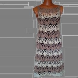 ​Полосатое кружевное платье