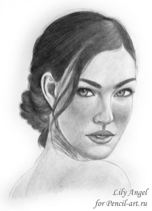 Рисуем портрет Меган Фокс