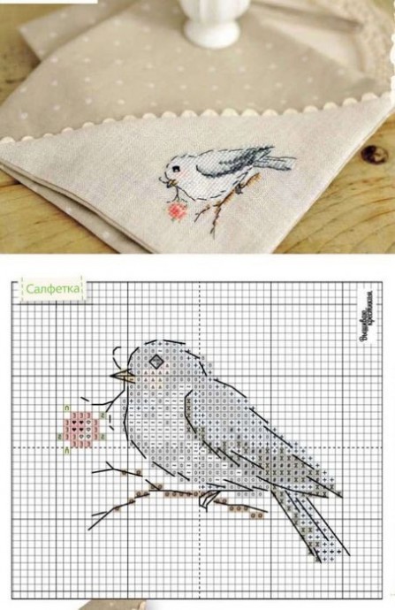 ​Вышиваем маленьких птичек