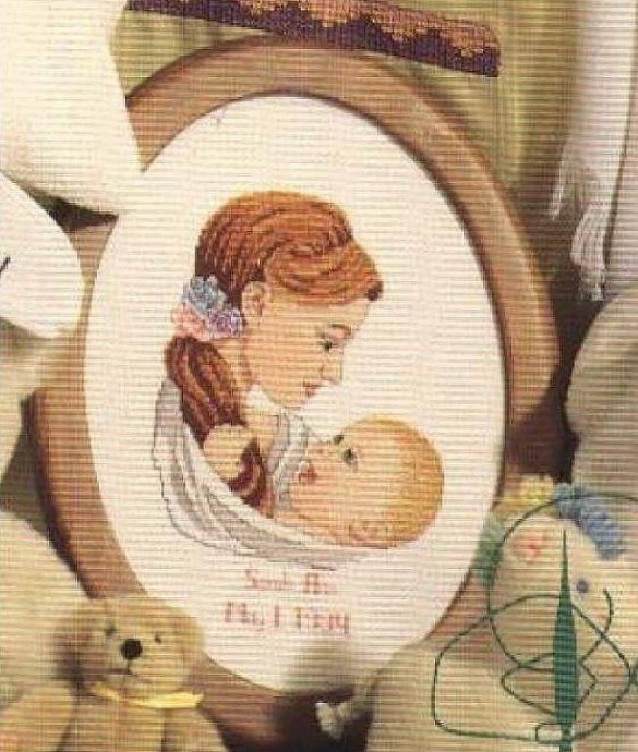​Вышивка со схемой "Мать и дитя"