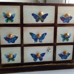 Винтажная шкатулка "Комод с бабочками"