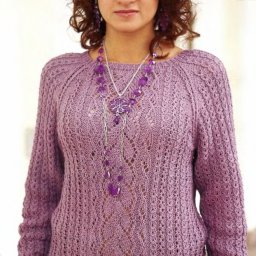 Ажурный сиреневый джемпер