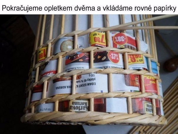 Воздушная корзинка из газет Воздушная корзинка из газет