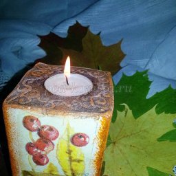 Подсвечник в технике декупаж своими руками