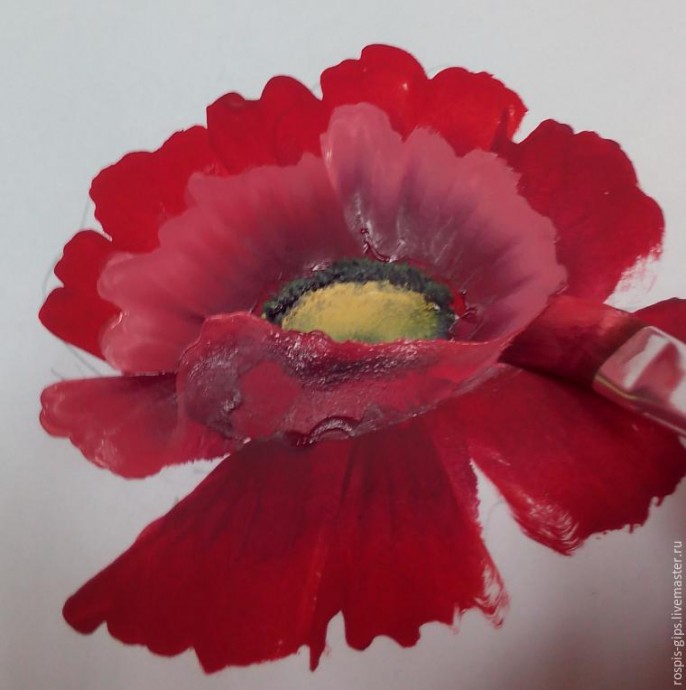 Рисуем прекрасный мак в технике One Stroke (двойной мазок): мастер-класс