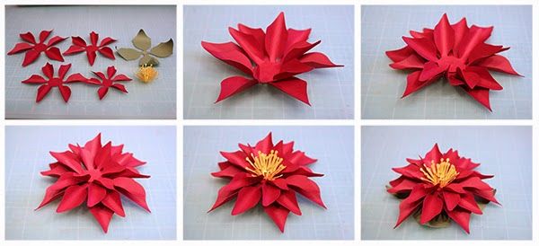 Рождественская пуансетия из фетра