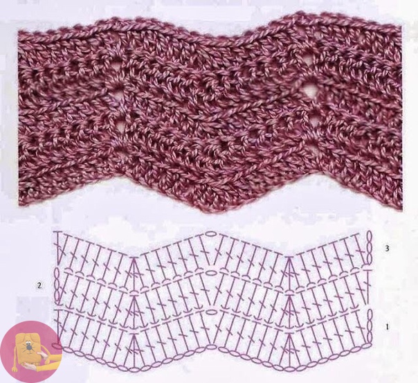 Зигзаги крючком