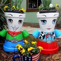 ​Идеи создания человечков из горшочков