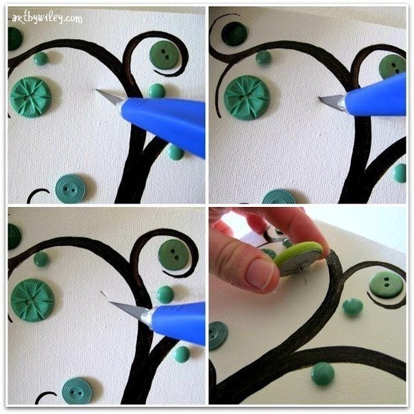 Изысканное панно "Дерево с пуговицами"