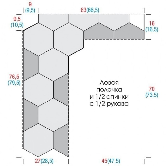 Кардиган из ажурных шестиугольников крючком из градиентной пряжи Кардиган из ажурных шестиугольников крючком из градиентной пряжи