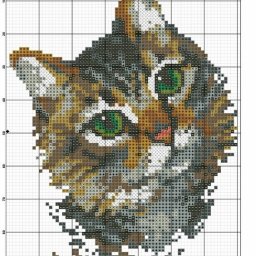 Вышиваем красивых серых котов