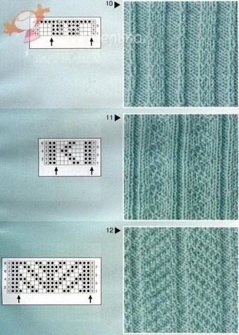 Узоры из лицевых и изнаночных петель