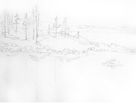 Урок рисования акварелью "Зимний пейзаж"