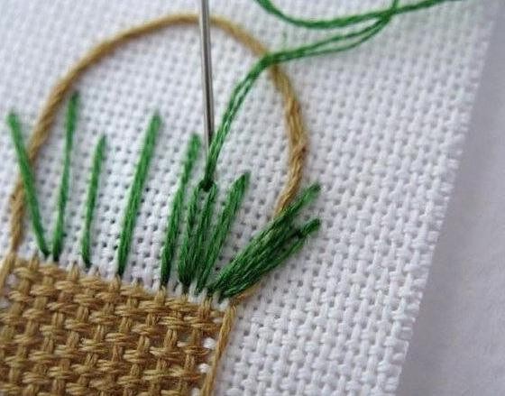 Çiçekli işlemeli sepet