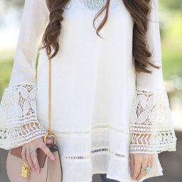 Белые просторные блузки с кружевами в стиле бохо: идеи для творчества