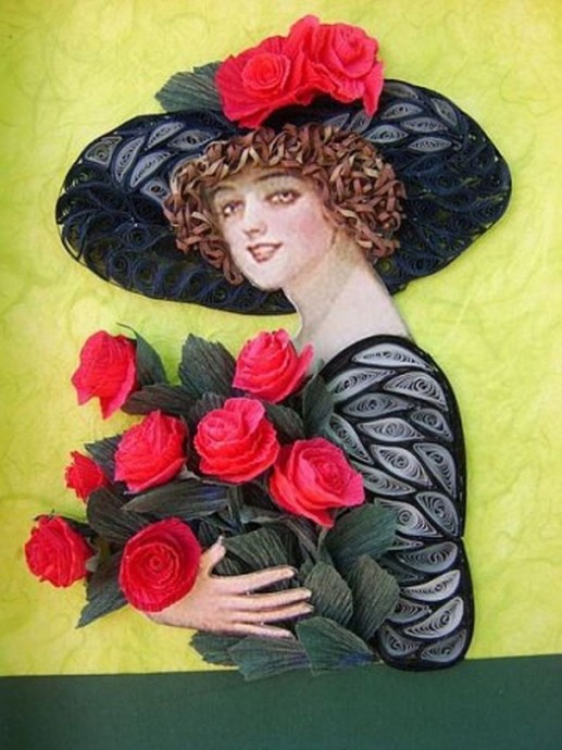 Чудесные идеи квилинга: женские портреты