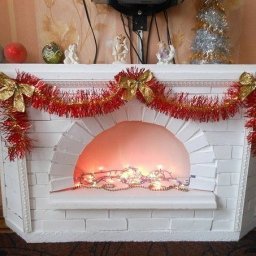 Фальш-камин из картонной коробки