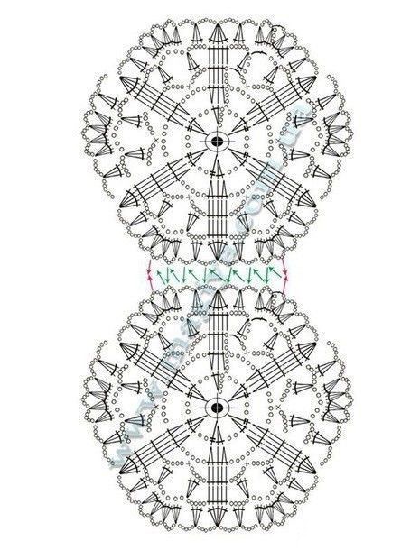 ​Платье из мотивов, которое связано одним узором