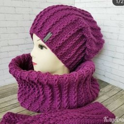 ​Узор спицами для шапок, снудов и шарфов