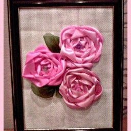 Вышиваем розочку лентами