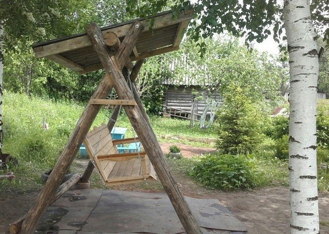 Деревянные качели или подвесная скамья на дачу своими руками