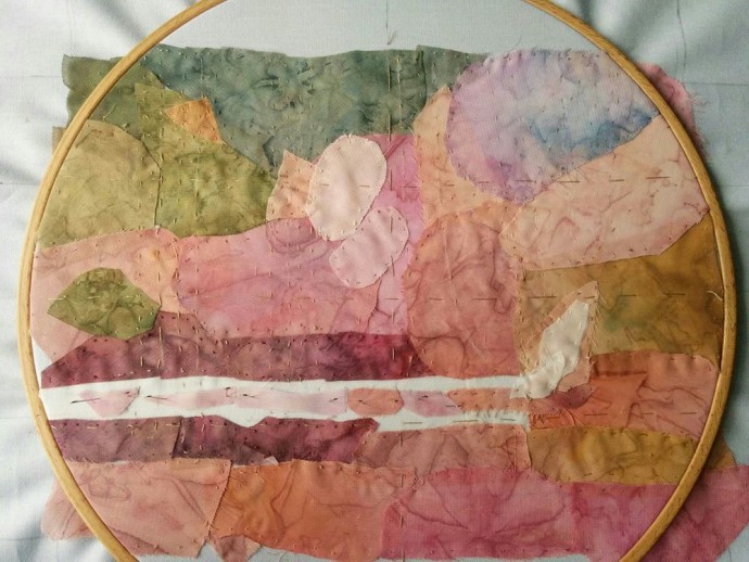 Вышитая картина "Розовый лес"