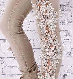 ​Модные тенденции украшения джинсов кружевами