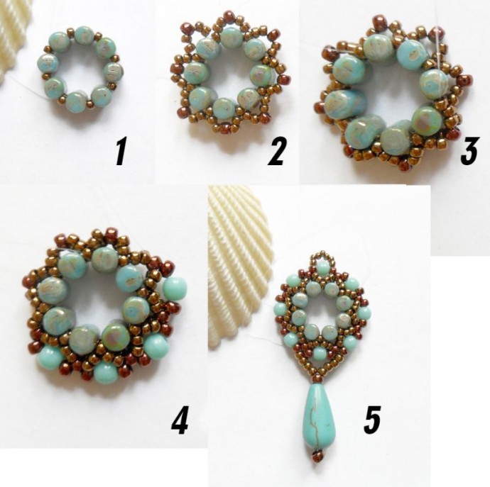 Нежные кулоны из бисера для поклонников бисероплетения