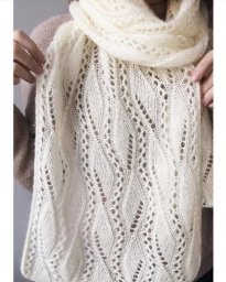 Очаровательный ажурный узор для палантина на спицах