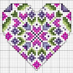 Коллекция сердечной вышивки крестиком