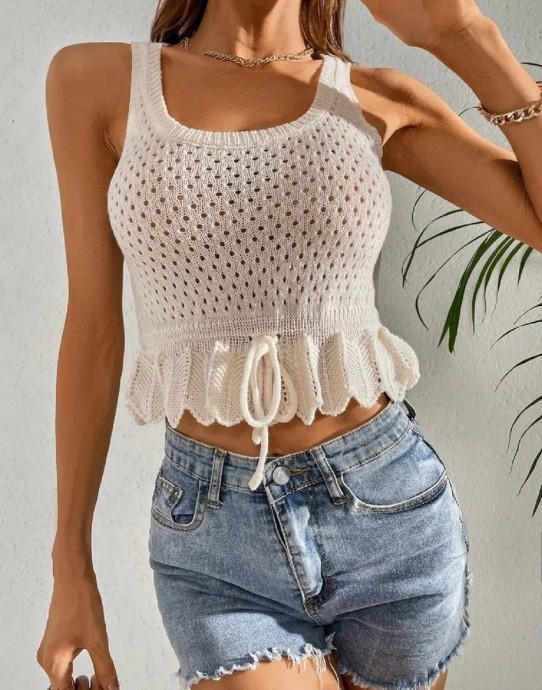 Ажурная майка-топ