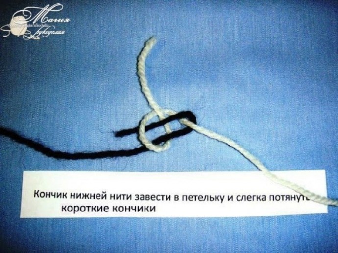 Узелок промышленный для соединения нитей