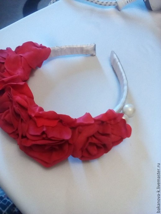 Оформление тыльной части цветочного ободка