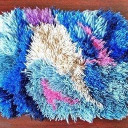 Пушистый коврик своими руками