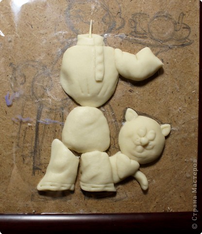 Панно "Повар с баранками и чаем" из соленого теста Панно "Повар с баранками и чаем" из соленого теста