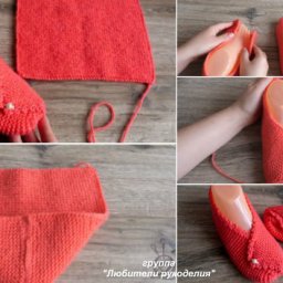 Самые простые тапочки на спицах