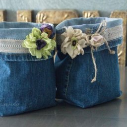 Шьем красивые джинсовые мешочки для мелочей