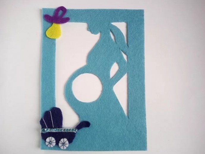 Фоторамка из фетра для первого снимка УЗИ