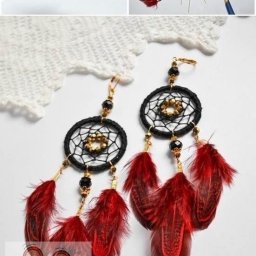 Серёжки с перьями своими руками