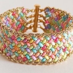 Плетем из бисера с двумя отверстиями стильный браслет