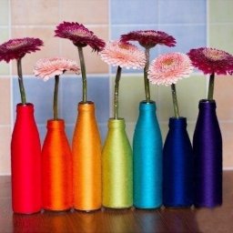 Превращаем стеклянную бутылку в яркую вазу