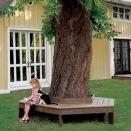 Самодельная скамья под деревом своими руками