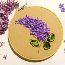 ​Сирень из атласных лент