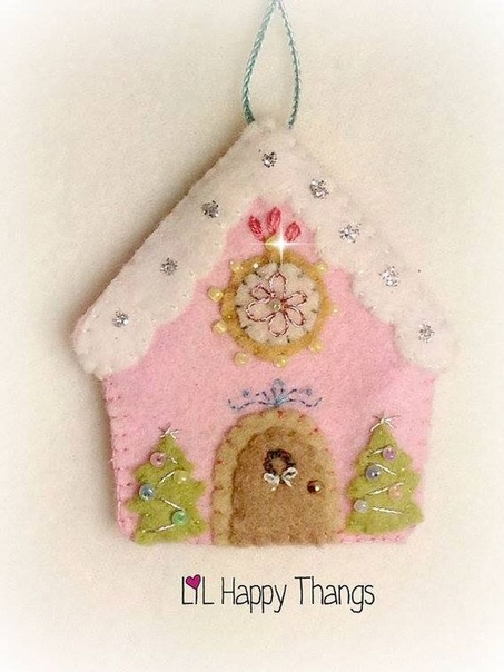 Фетровые домики - подвески на елочку: идеи и шаблон