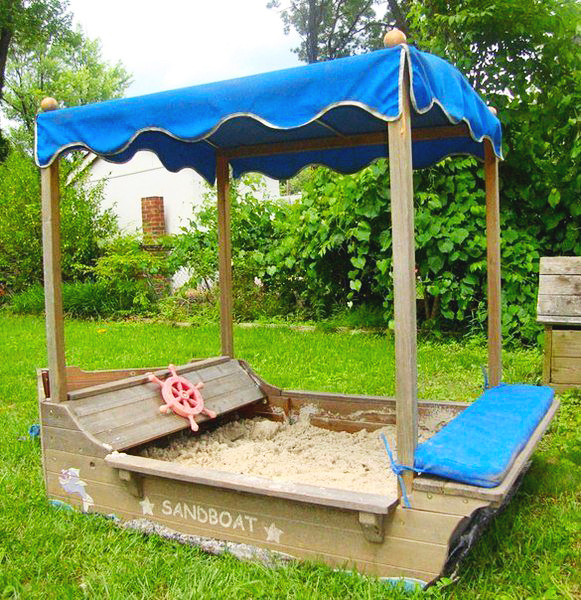 Красивая складная песочница на вашем участке