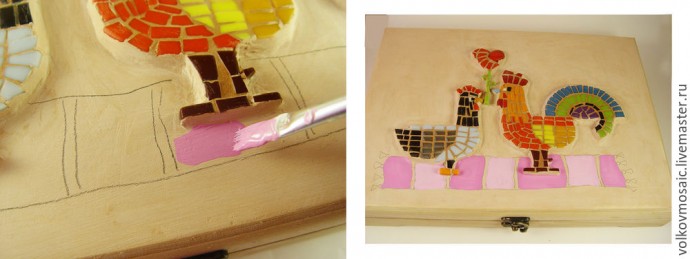 Шкатулка для документов в смешанной технике