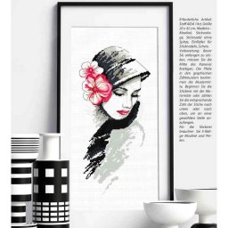 Вышиваем даму в шляпе