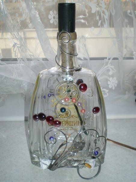 Роскошный светильник в ретро стиле из стеклянной бутылки