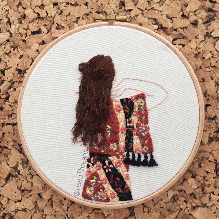 Вышивки с объемными волосами: новые идеи